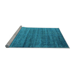 Sideview of Machine Washable Oriental Light Blue Industrial Rug, wshurb2078lblu