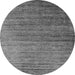Round Oriental Gray Industrial Rug, urb2078gry