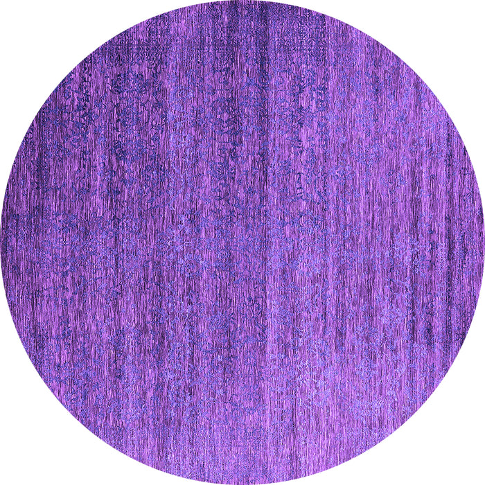 Round Oriental Purple Industrial Rug, urb2078pur