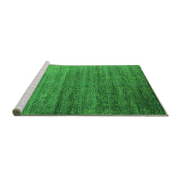 Sideview of Machine Washable Oriental Green Industrial Area Rugs, wshurb2078grn