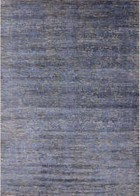 Machine Washable Industrial Modern Purple Navy Blue Rug, wshurb2078