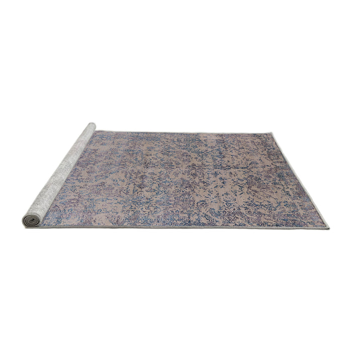 Sideview of Machine Washable Industrial Modern Silver Pink Rug, wshurb2079