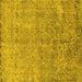 Square Machine Washable Oriental Yellow Industrial Rug, wshurb2079yw