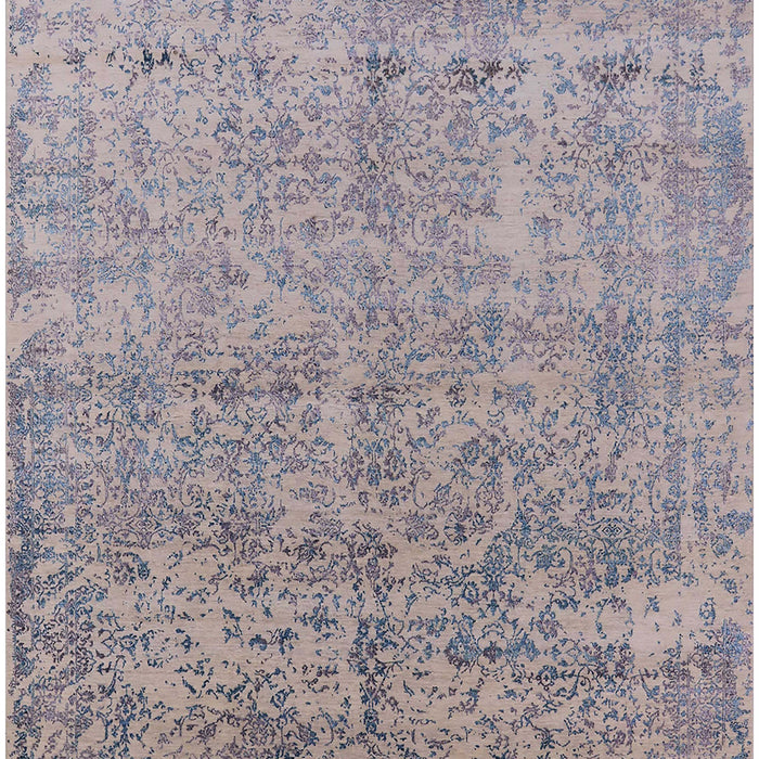 Mid-Century Modern Silver Pink Oriental Rug, urb2079