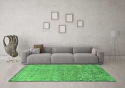 Machine Washable Oriental Emerald Green Industrial Area Rugs in a Living Room,, wshurb2079emgrn