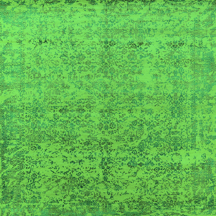 Square Oriental Green Industrial Rug, urb2079grn