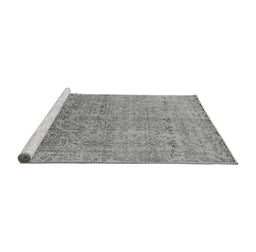 Sideview of Machine Washable Oriental Gray Industrial Rug, wshurb2079gry