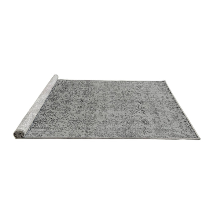 Sideview of Machine Washable Oriental Gray Industrial Rug, wshurb2079gry