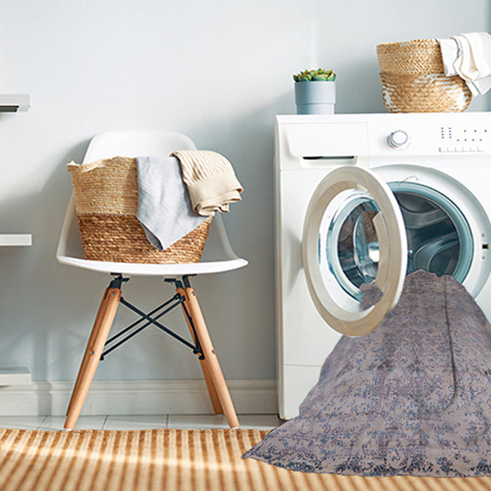 Machine Washable Industrial Modern Silver Pink Rug in a Washing Machine, wshurb2079