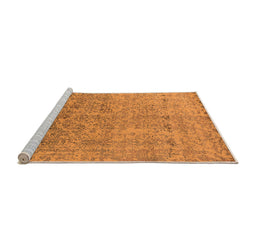 Sideview of Machine Washable Oriental Orange Industrial Area Rugs, wshurb2079org