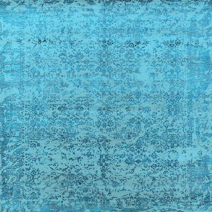 Square Oriental Light Blue Industrial Rug, urb2079lblu