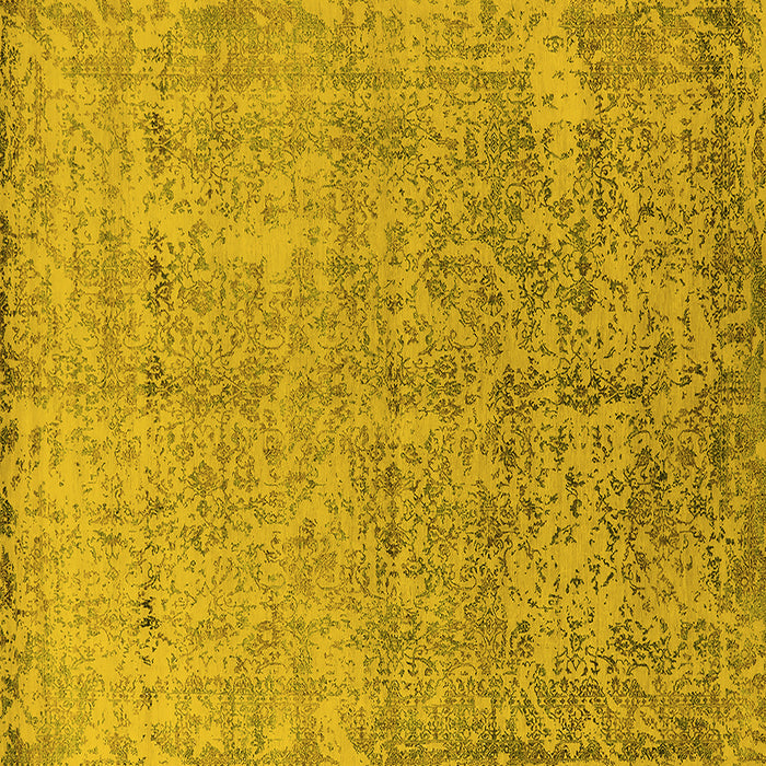 Square Oriental Yellow Industrial Rug, urb2079yw