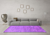 Machine Washable Oriental Purple Industrial Rug, wshurb2079pur