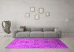 Machine Washable Oriental Pink Industrial Rug in a Living Room, wshurb2080pnk