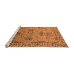 Sideview of Machine Washable Oriental Orange Industrial Area Rugs, wshurb2080org