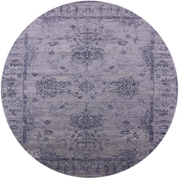 Round Mid-Century Modern Dark Gray Oriental Rug, urb2080