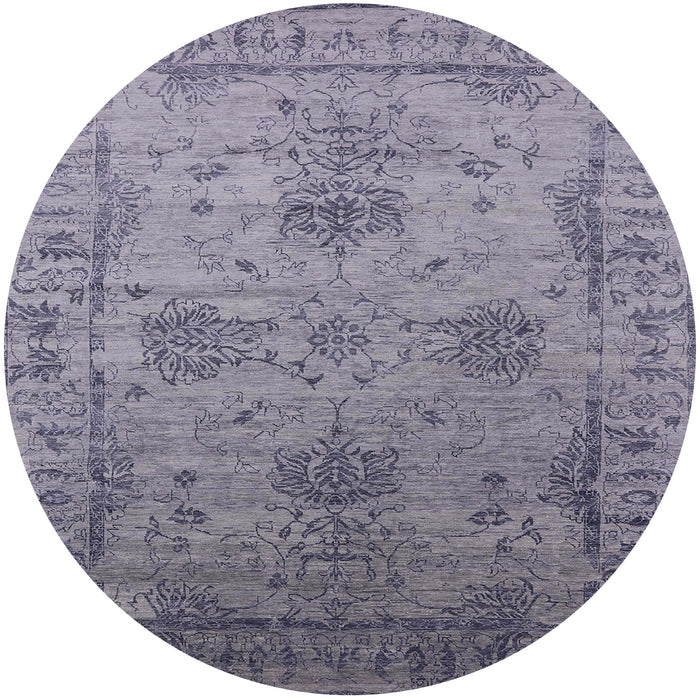 Round Mid-Century Modern Dark Gray Oriental Rug, urb2080
