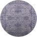 Round Mid-Century Modern Dark Gray Oriental Rug, urb2080