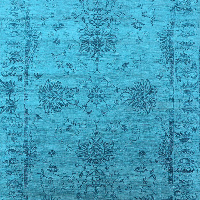Machine Washable Oriental Light Blue Industrial Rug, wshurb2080lblu