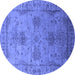 Round Oriental Blue Industrial Rug, urb2080blu