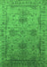 Machine Washable Oriental Green Industrial Area Rugs, wshurb2080grn