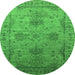 Round Oriental Green Industrial Rug, urb2080grn