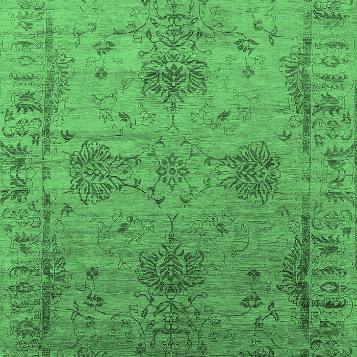 Machine Washable Oriental Emerald Green Industrial Area Rugs, wshurb2080emgrn