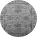 Round Oriental Gray Industrial Rug, urb2080gry