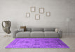 Machine Washable Oriental Purple Industrial Area Rugs in a Living Room, wshurb2080pur