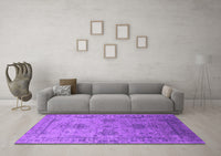 Machine Washable Oriental Purple Industrial Rug, wshurb2080pur