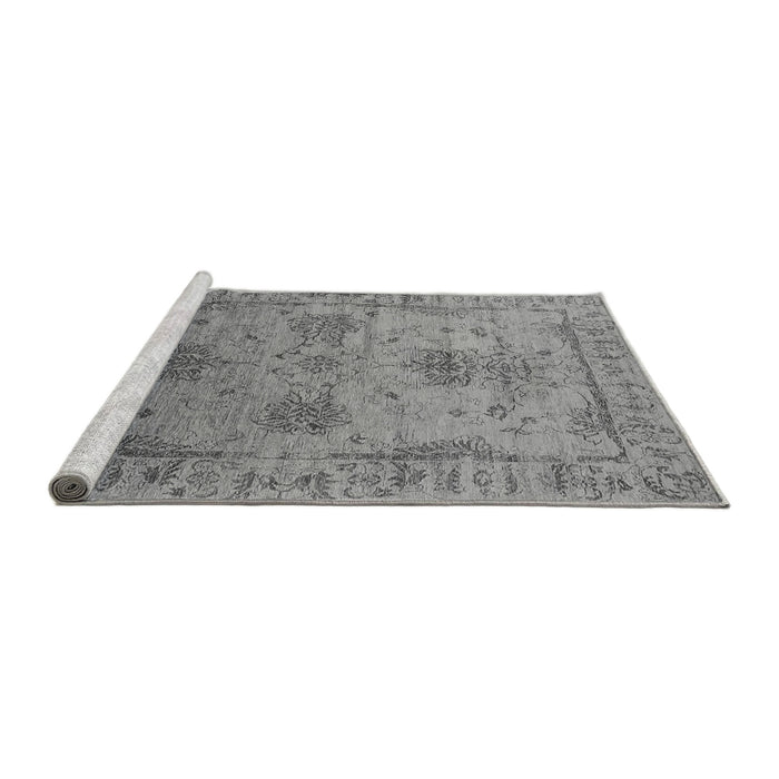 Sideview of Machine Washable Oriental Gray Industrial Rug, wshurb2080gry