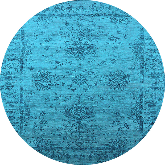 Round Oriental Light Blue Industrial Rug, urb2080lblu