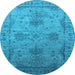 Round Oriental Light Blue Industrial Rug, urb2080lblu