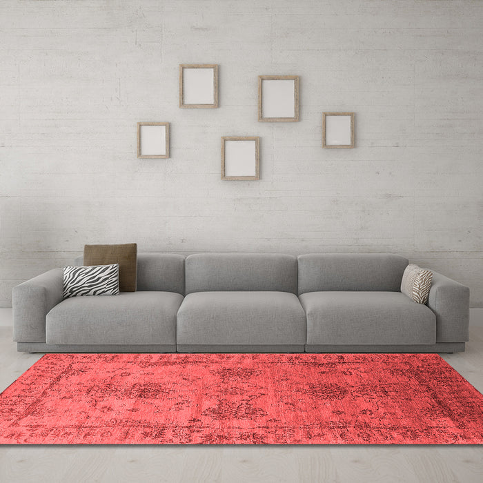 Industrial Red Washable Rugs
