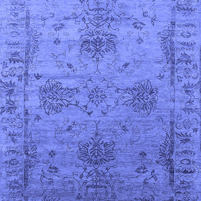 Machine Washable Oriental Blue Industrial Rug, wshurb2080blu