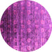 Round Oriental Pink Industrial Rug, urb2081pnk