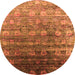 Round Oriental Orange Industrial Rug, urb2081org