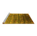 Sideview of Machine Washable Oriental Yellow Industrial Rug, wshurb2081yw