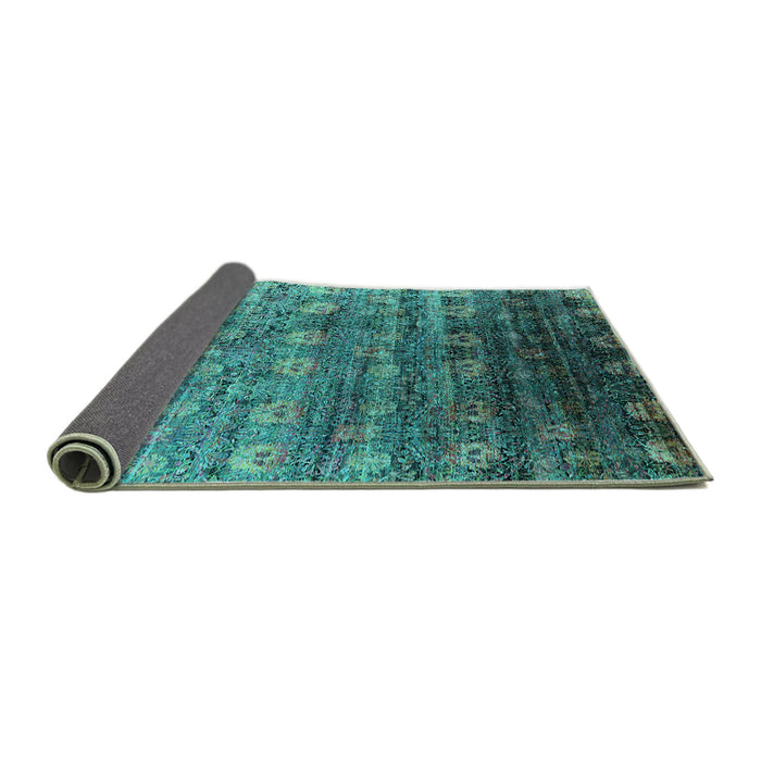 Sideview of Oriental Turquoise Industrial Rug, urb2081turq