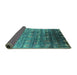 Sideview of Oriental Turquoise Industrial Rug, urb2081turq