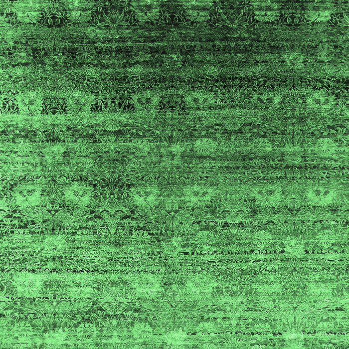 Square Oriental Emerald Green Industrial Rug, urb2081emgrn