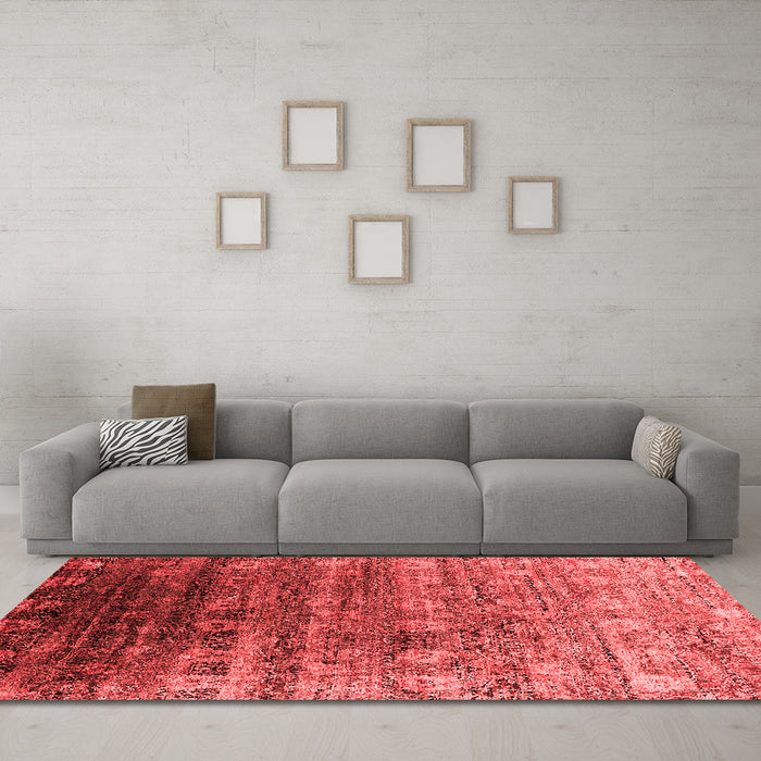 Industrial Red Washable Rugs