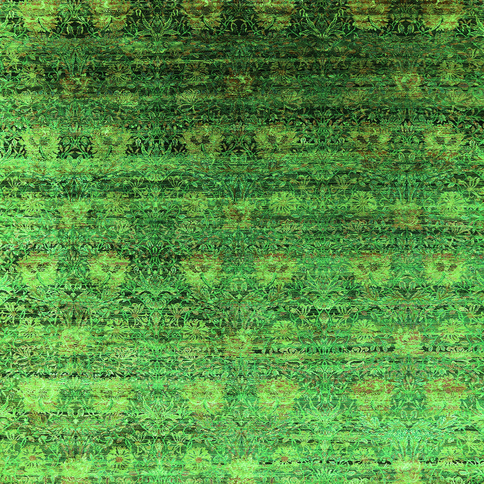 Square Oriental Green Industrial Rug, urb2081grn