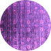 Round Oriental Purple Industrial Rug, urb2081pur