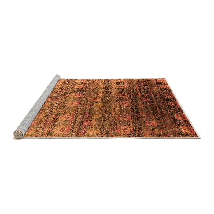 Sideview of Machine Washable Oriental Orange Industrial Area Rugs, wshurb2081org