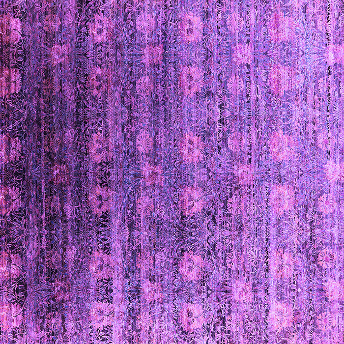 Square Machine Washable Oriental Purple Industrial Area Rugs, wshurb2081pur