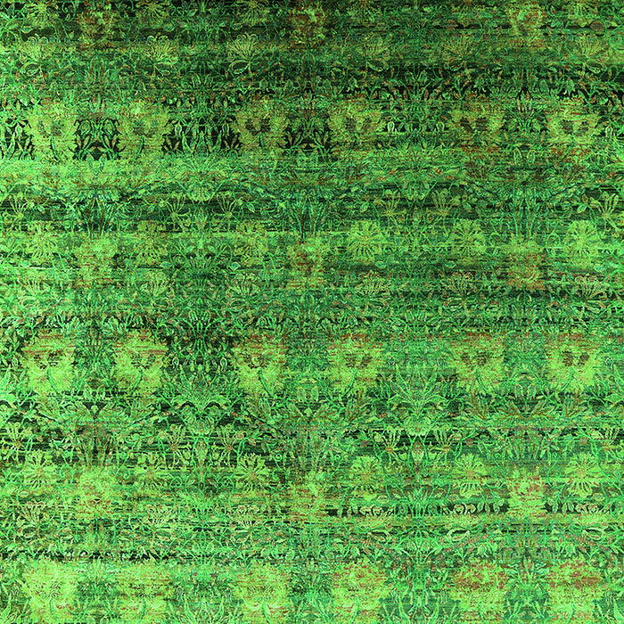 Machine Washable Oriental Green Industrial Area Rugs, wshurb2081grn