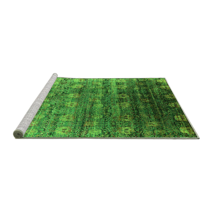 Sideview of Machine Washable Oriental Green Industrial Area Rugs, wshurb2081grn