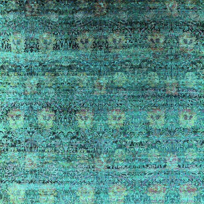 Machine Washable Oriental Turquoise Industrial Area Rugs, wshurb2081turq