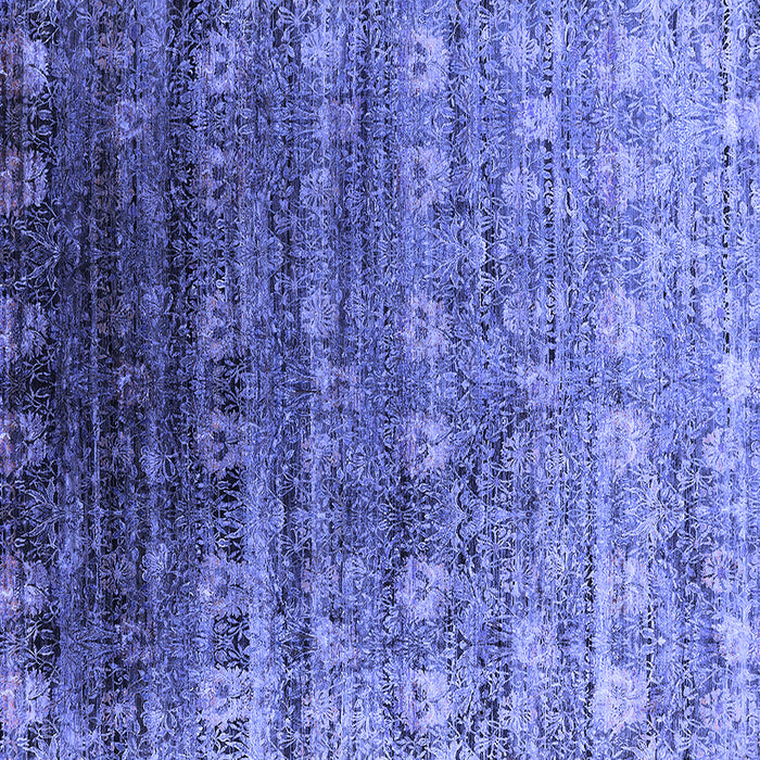 Square Machine Washable Oriental Blue Industrial Rug, wshurb2081blu